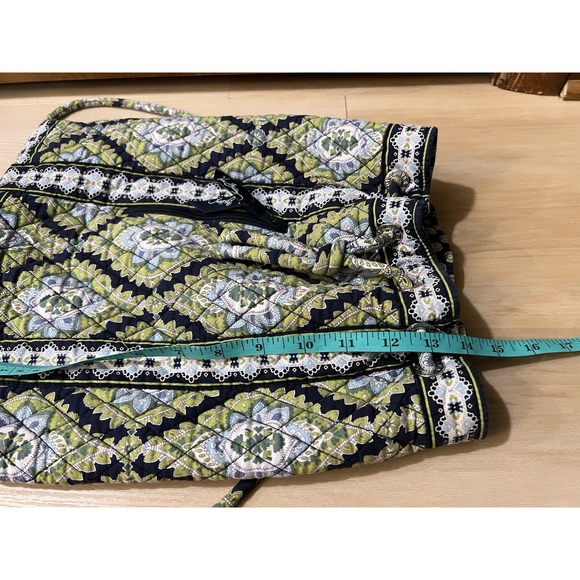 Vera Bradley Cambridge Cinch Quilted Drawstring Backpack Bag Purse Tote‎ Blue - Picture 3 of 5